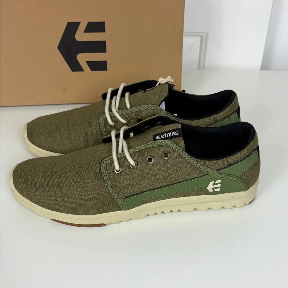 Etnies Scout Skate Men’s Size 10 Olive Tan Gum Sneakers‎ Casual Shoes NIB